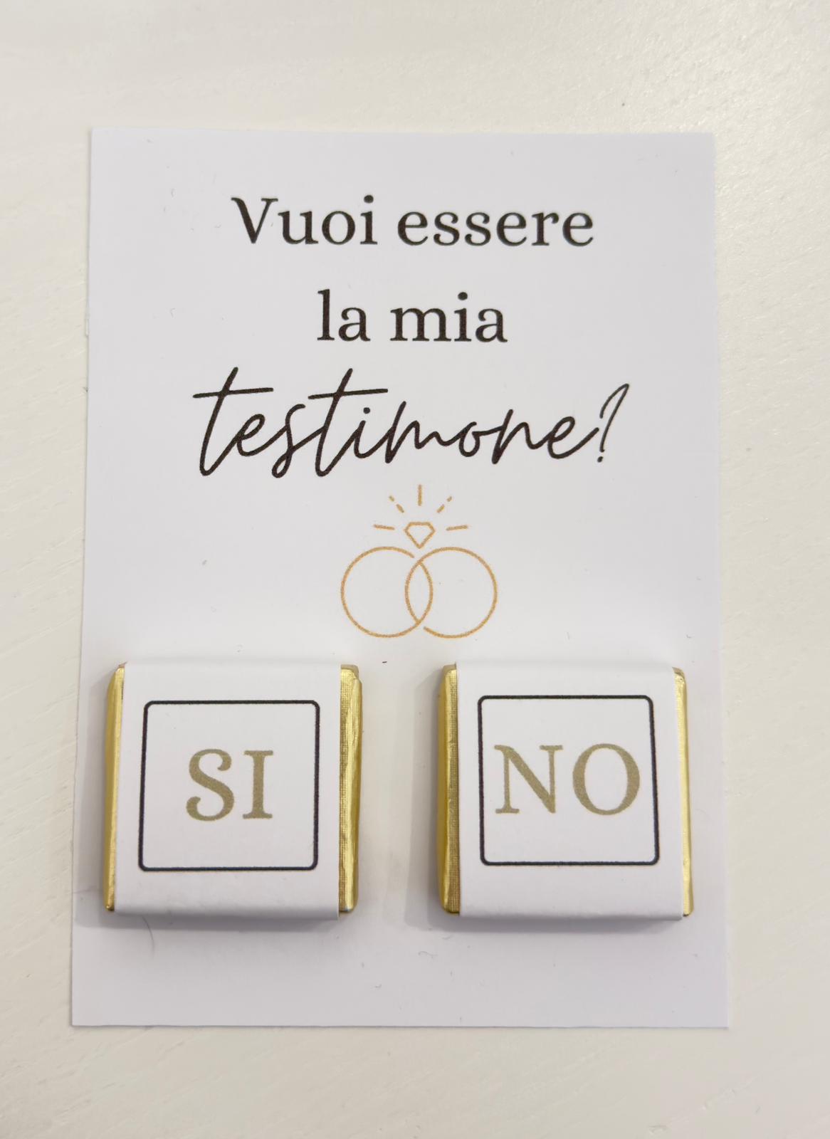 Biglietto testimone/madrina/padrino/damigella